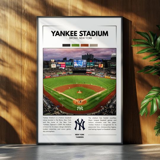 Discover Yankee Stadium Poster | Yankees Poster | Stadium Poster | Sports Poster | Field Wall Art | Baseball Fan Gift Print