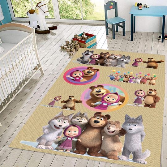 Discover Disney Rug, Friends Cartoon Characters Carpet, Movie Room Decor