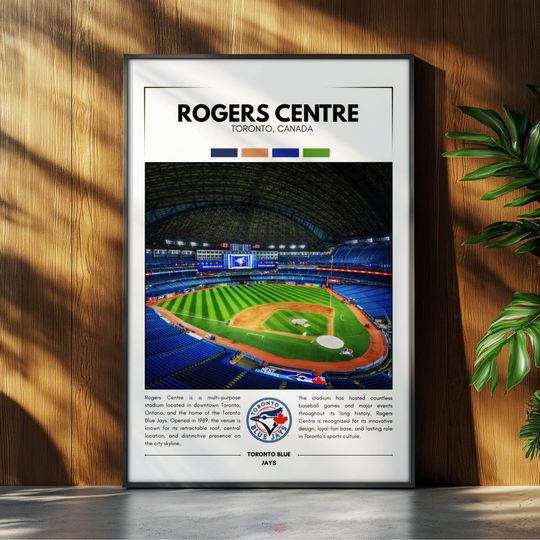 Discover Rogers Centre Stadium Poster | Toronto Blue Jays Poster | Stadium Poster | Sport Poster | Field Wall Art | Baseball Fan Gift Print
