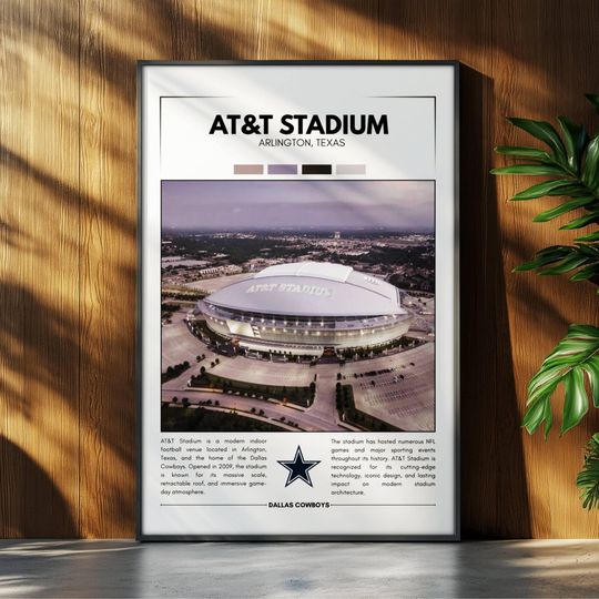 AT&T Stadium Poster | Dallas Cowboys Poster | football Stadium Poster | Sports Poster | Field Wall Art | Football Fan Gift Print