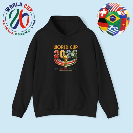 Discover Retro World Cup Soccer Hoodie, 2026 Trophy Ribbon . USA Canada Mexico Fan Apparel