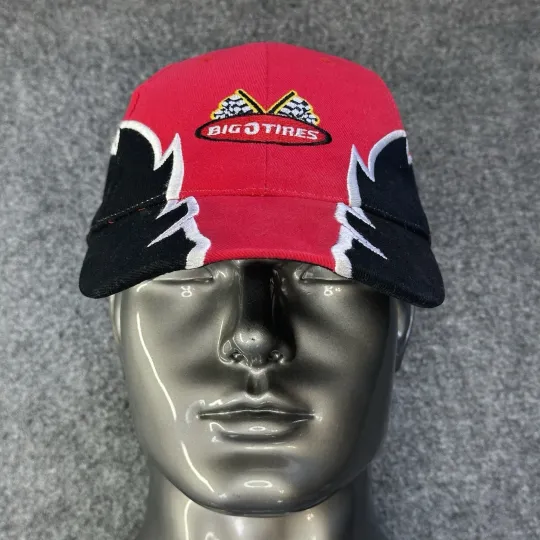 Discover Vintage Flame AOP Big O Tires Baseball Cap / Hat Red OSFA - Strapback - Adj.- OS