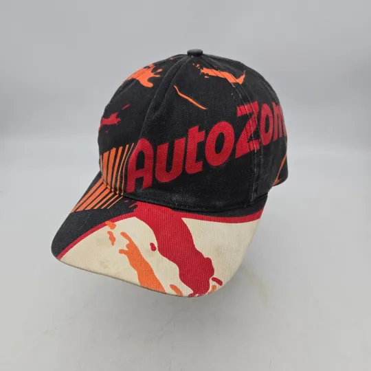 Discover Auto Zone Snapback Hat Baseball Cap Black AOP Spell Out Car Parts Employee
