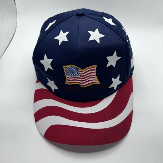 Discover Vintage USA Flag Hat Snapback Baseball Cap Men Stars And Stripes AOP 90s Trucker