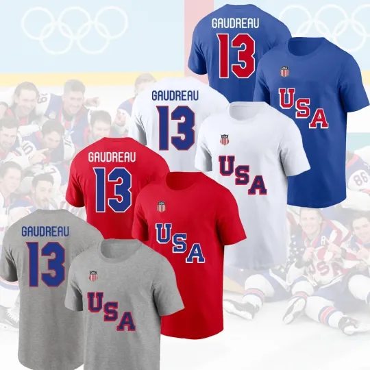 Johnny Gaudreau #13 USA Hockey Team 2026 Player Name & Number Fans