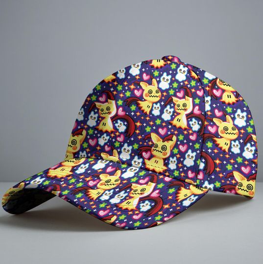 Mimikyu Baseball Cap, Cute Mimikyu Graphic Hat, Funny Anime Summer Baseball Hat, Unisex Baseball Cap, Mimikyu Hat Gift