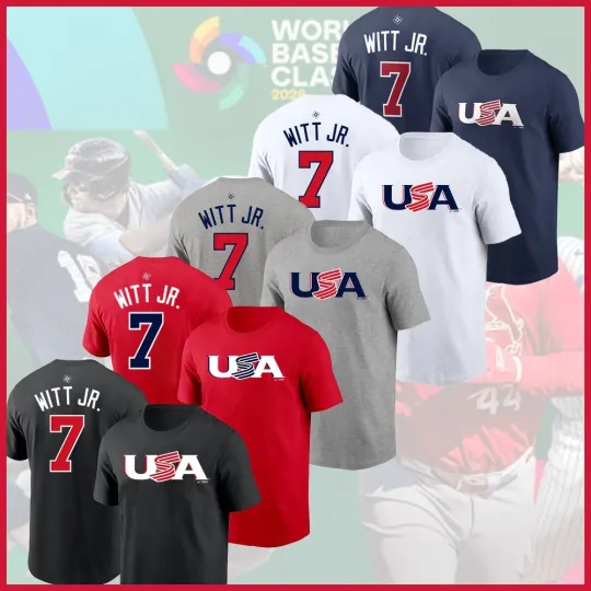 Discover Bobby Witt Jr. #7 2026 World Baseball Classic USA Team Player For Fans