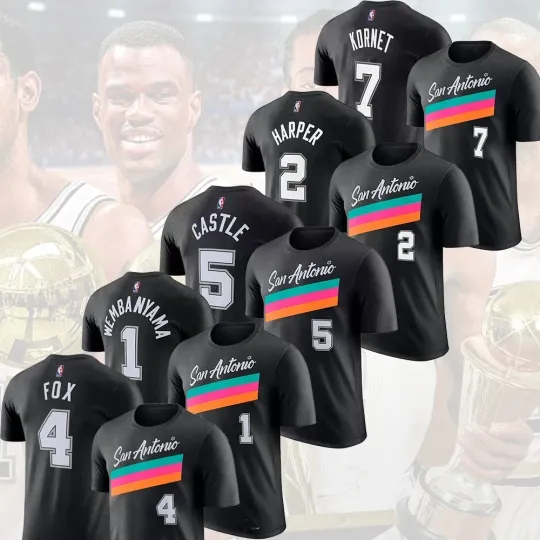 San Antonio Team 2025/26 City Edition Player Name & Number: Harper, Castle