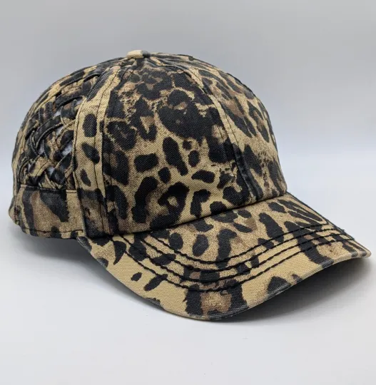 Discover C.C Ponytail Messy Bun Baseball Cap Hat Leopard Cheetah Print AOP Women's Animal
