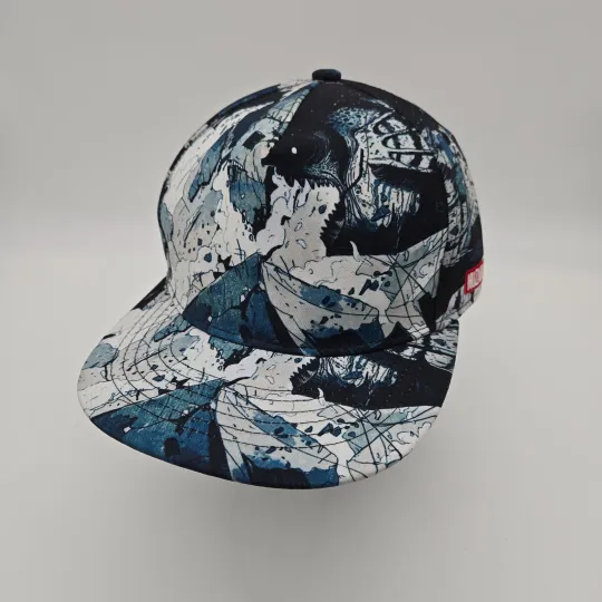 Discover Nuzada Snapback Hat Baseball Cap Black White Stormy Mountain AOP Reject Simple