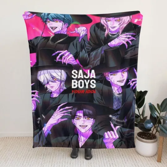 Discover Kpop Demon Fantasy Warrior Flannel Blanket – Anime Idol Kids Throw