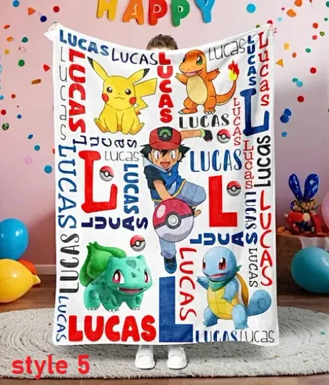 Discover Personalized Kids Blanket – Custom Name Favorite Characters