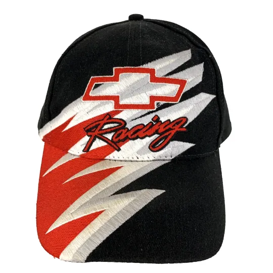 Discover Vtg Chevrolet Racing Hat Chevy Bowtie AOP Shark Tooth Logo Nascar Baseball Cap