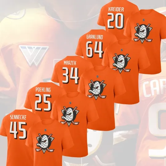 Discover HOT - Anaheim Ducks 2025 Player Stack Name & Number: Kreider, Sennecke, Mrazek