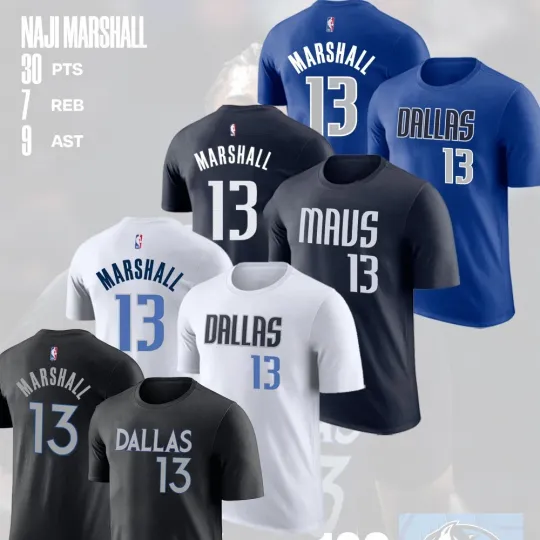 Discover HOT - Naji Marshall #13 Dallas Team 2026 Player Name & Number For Fans