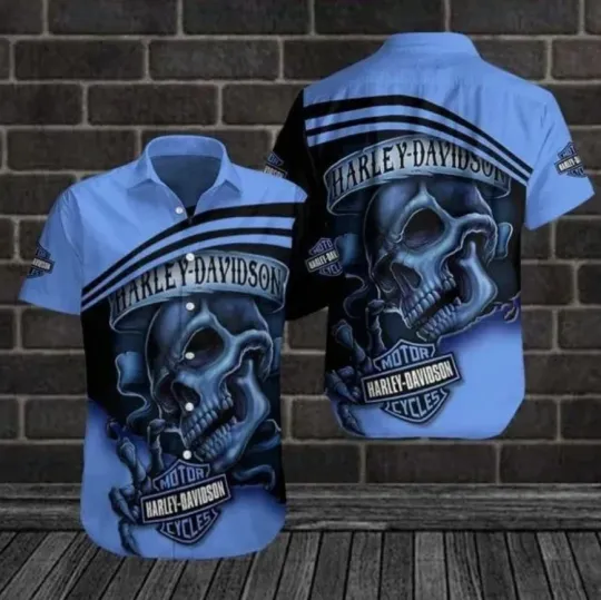 Discover Personalized Harley Motor Racing Davidson Casual Button Down Shirt