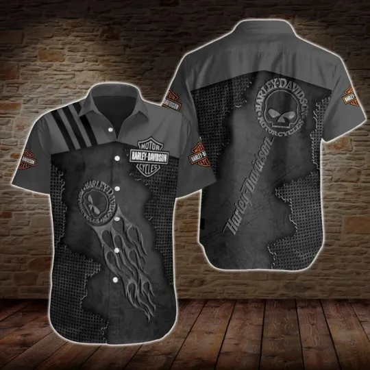 Discover Personalized Harley Motor Racing Davidson Casual Button Down Shirt