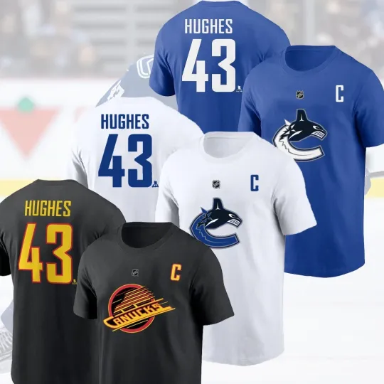 Discover Quinn Hughes #43 Vancouver 2025 Player Name & Number S-5XL For Fan