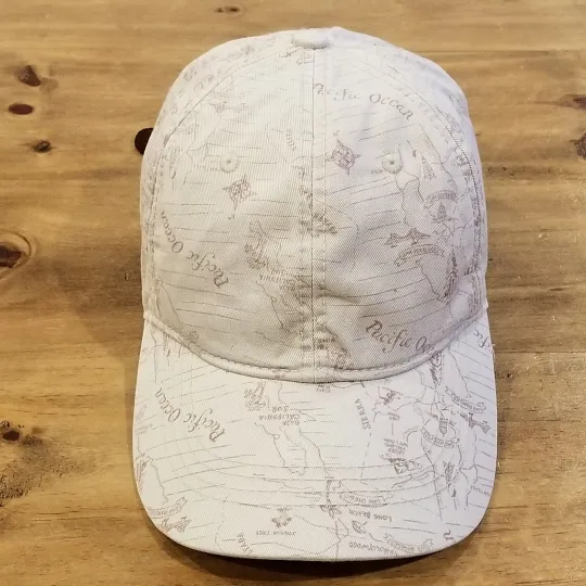 Discover Lucky Brand Hat Cap Leather Strap Back Pacific Ocean Islands AOP Allover