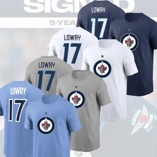 Discover Adam Lowry #17 Winnipeg 2025 Player Name & Number S–5XL For Fans