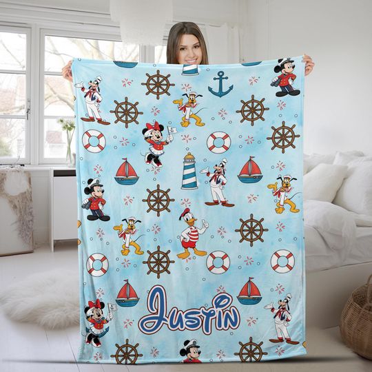 Discover Personalized All Characters Disney Cruise Line Blanket, Mickey and Friends Cruise Trip, Disney Family Cruise Vacation 2025 Gift G5PG32