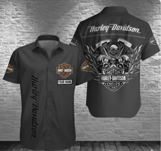 Discover Harley Motor Racing Davidson Casual Button Down Shirt