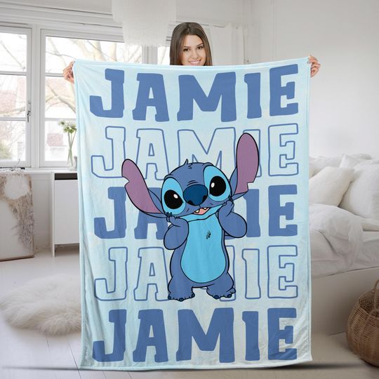 Discover Personalized Stitch Blanket, Stitch Baby Blanket, Minky Sherpa, Nursery Decor