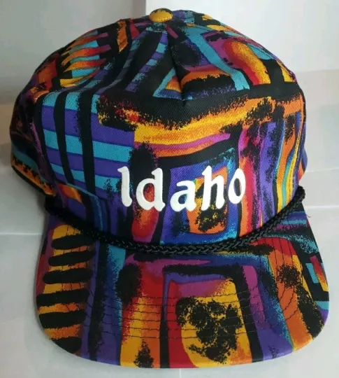 Discover Vintage Idaho Trucker Hat Cap Mens AOP Adjustable Snapback 80s 90s Taiwan Artsy
