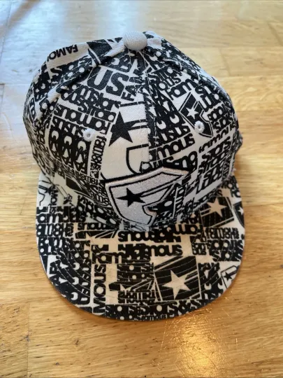 VINTAGE Famous Stars & Straps Hat Cap Fitted Y2K AOP