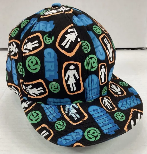GIRL Skateboards Hat 7 1/4 Fitted Cap New Era Vintage AOP Paul Rodrigues Koston