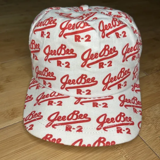 Discover Vintage Gee Bee R-2 Airplane RC Plane AOP Trucker Snapback Hat Cap USA 80s Rare