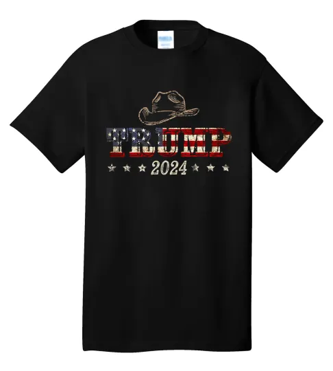 Discover Trump 2024 Election Texas Western Black T-Shirt MAGA
