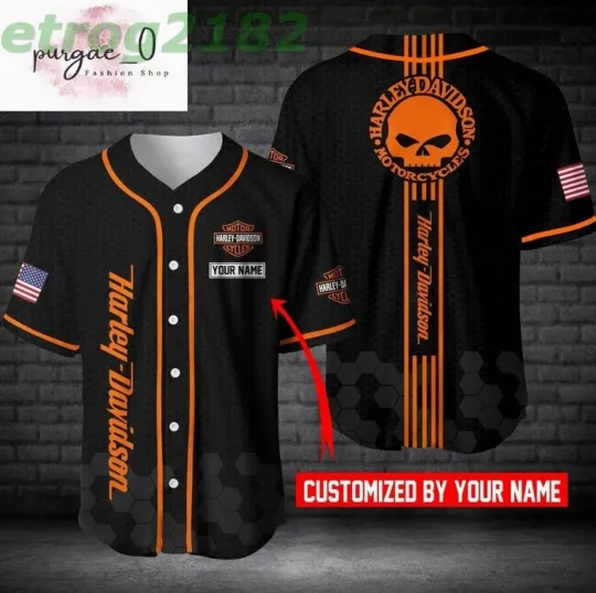 Personalized Name ORANGE H davidson Baseball Jersey For Baseball Fans