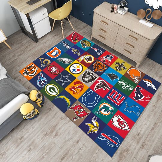 Discover American Football Team Rug, Kids Room Decor