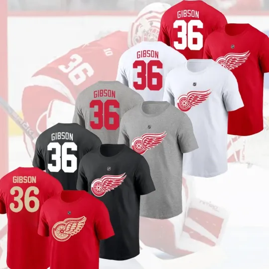 Discover FAST SHIP - John Gibson #36 Detroit Red Wings 2025 Player Name & Number For Fans