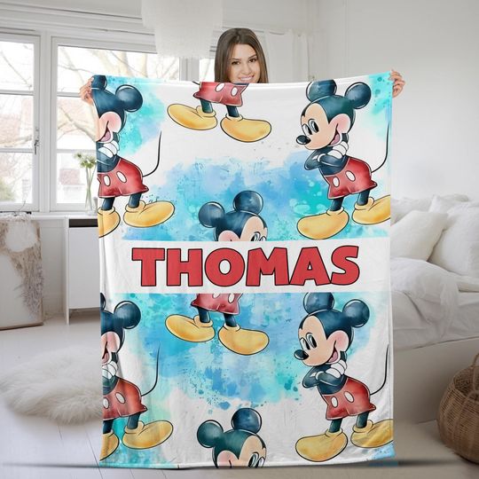 Discover Personalized Mickey Mouse Blanket Mickey Blanket Mickey Mouse Birthday Gifts Disneyland Mickey Minnie Christmas Gift For Kids D1JA10