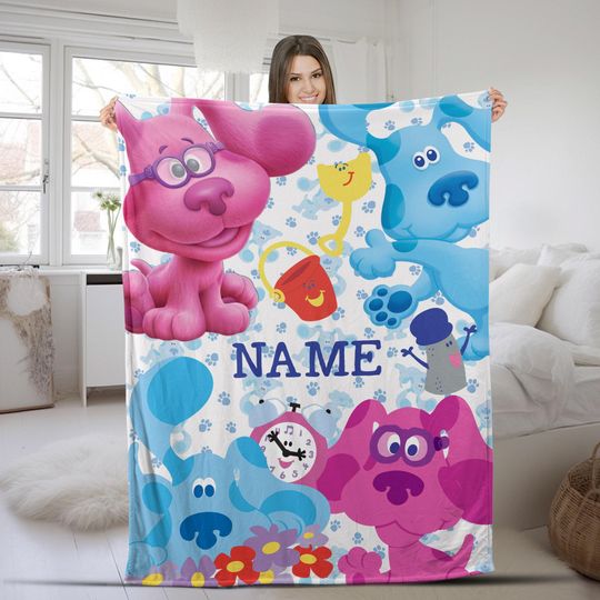 Discover Blue Clues Blanket Blue Clues Fleece Blanket Blue Clues Birthday Blanket Gift For Boy Girl G5SN11