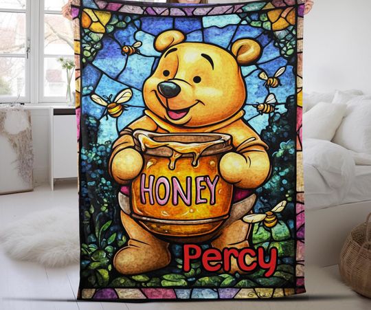Discover Custom Winnie The Pooh Pictures Collage Blanket, Winnie The Pooh Cartoon Birthday Blanket, Winnie The Pooh Fleece Blanket NFV315