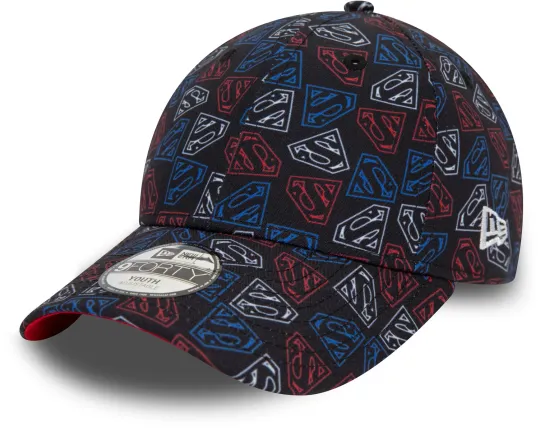 Kids New Era 9Forty Superman DC Comics Superhero Baseball Cap Adjustable AOP