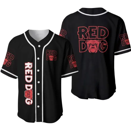 Discover Baseball Jersey All Black Red Dog Beer Shirt Men Women