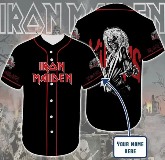 Discover Hot Personalized Iron-Maiden Baseball Tee Jersey Shirt