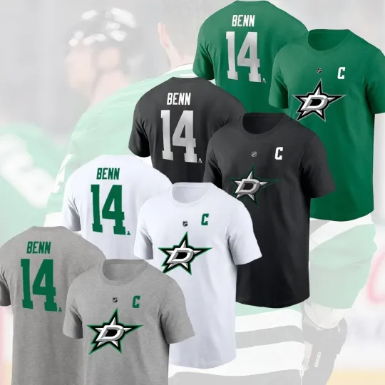 Discover Jamie Benn #14 Dallas 2025 Player Name & Number Captain's Back Fans