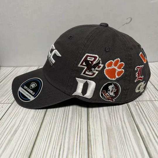NCAA ACC Hat Cap Strap Back All Team Logos Embroidered AOP