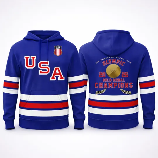 Discover 2026 Olympic Women's Ice Hockey Champs - All over Print Hoodie Shirt