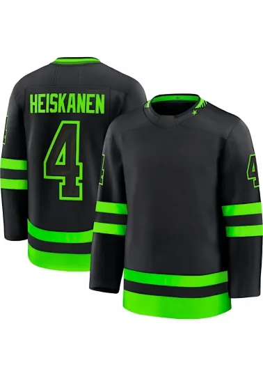 Discover Custom Men's #4 Heiskanen Black All-Stitched Hockey Jersey