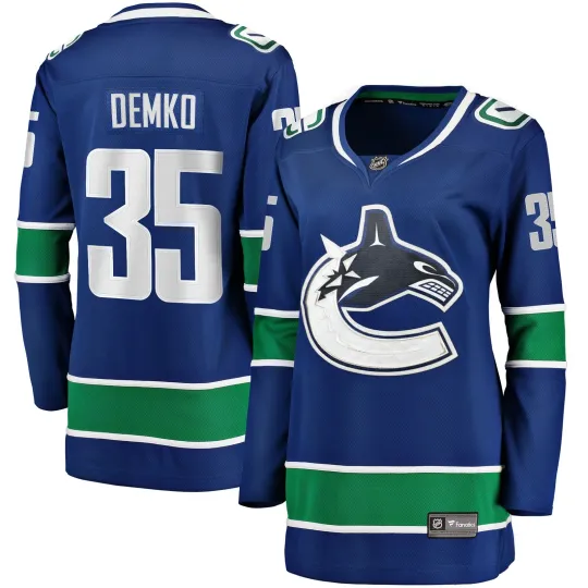 Discover Women's Fanatics Thatcher Demko Blue Vancouver Canucks Home Breakaway Jersey
