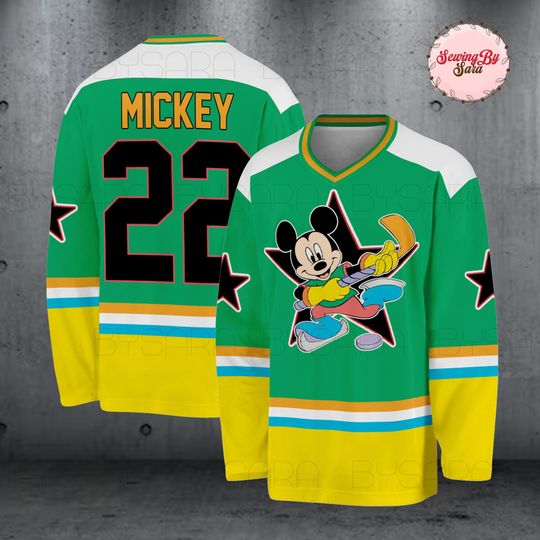 Discover Mickey Hockey Jersey Adult Youth, Personalized Mickey Ice Hockey Jersey, Custom Name Number