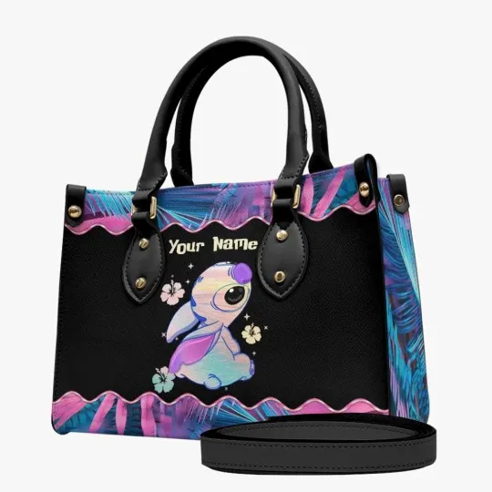 Discover Personalized Stitch Disney Cartoon Leather Bag Handbag, Stitch Lovers Gift