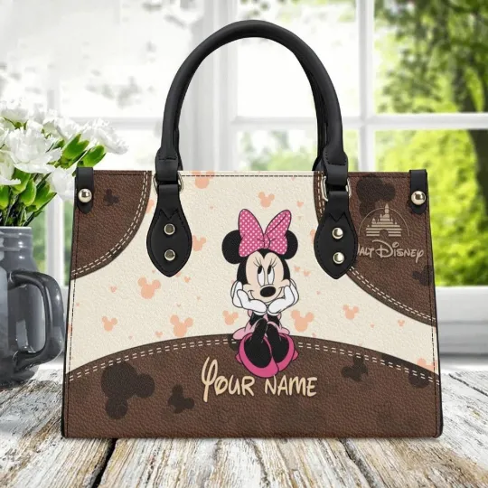 Discover Personalized Minnie Mouse Disney Cartoon Leather Bag Handbag Gift for Women