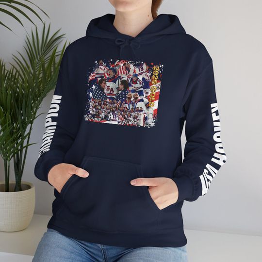 Discover USA Olympic Mens Hockey Champion hoodie | Hockey Players, Flag, Champion Sleeve Text